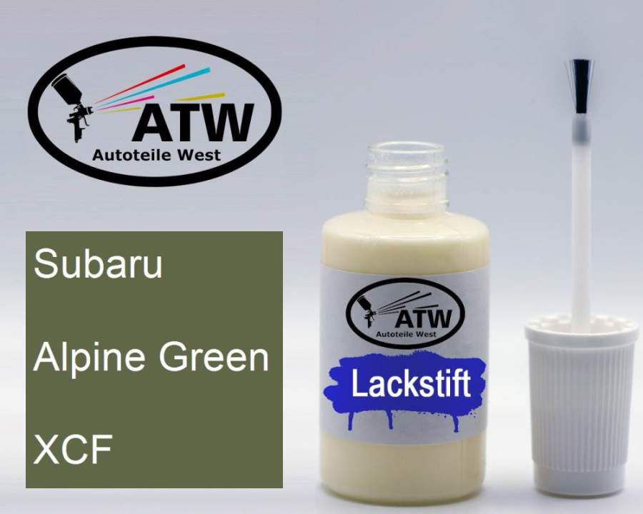 Subaru, Alpine Green, XCF: 20ml Lackstift, von ATW Autoteile West.